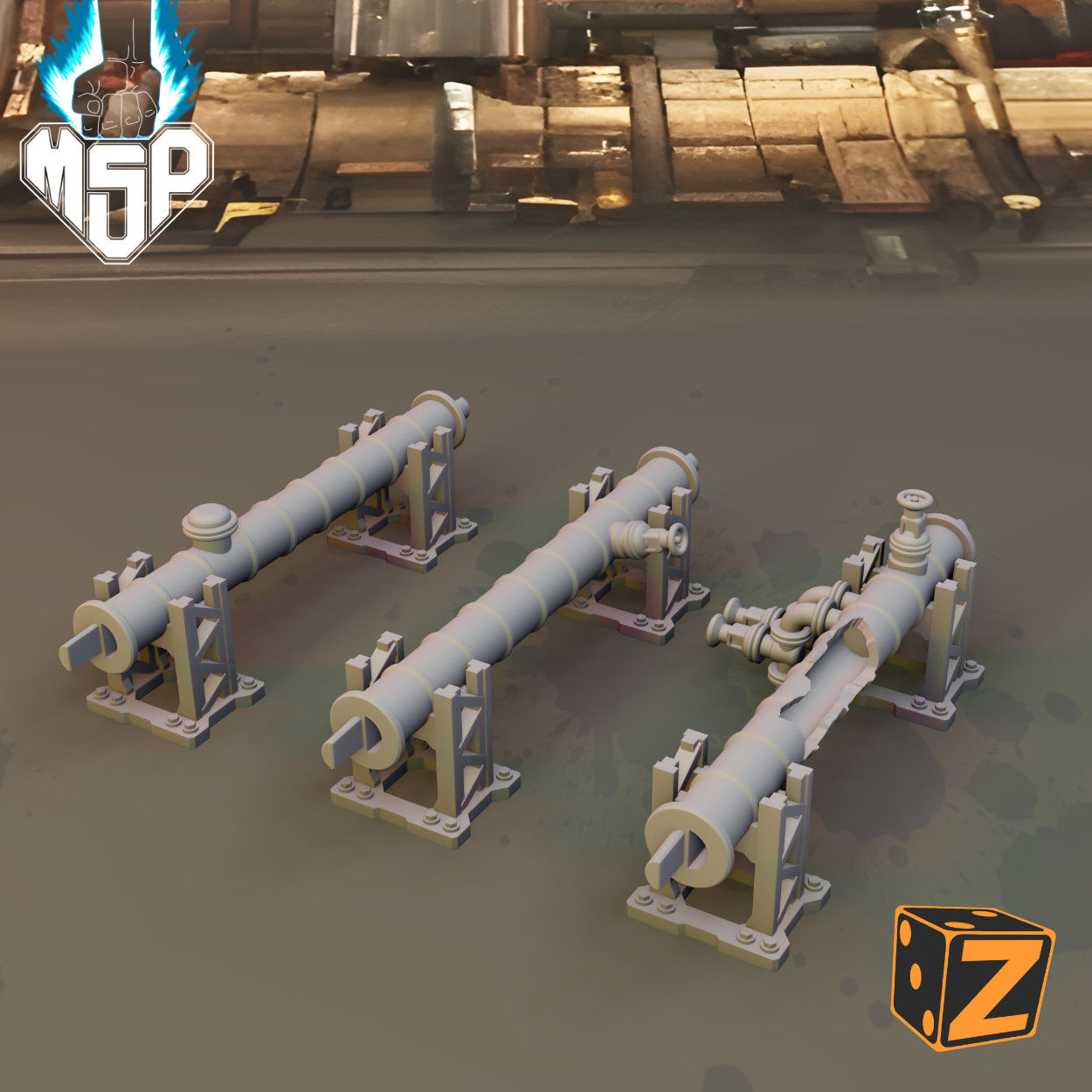 Straight Pipes 30mm - Industrial Ground Terrain