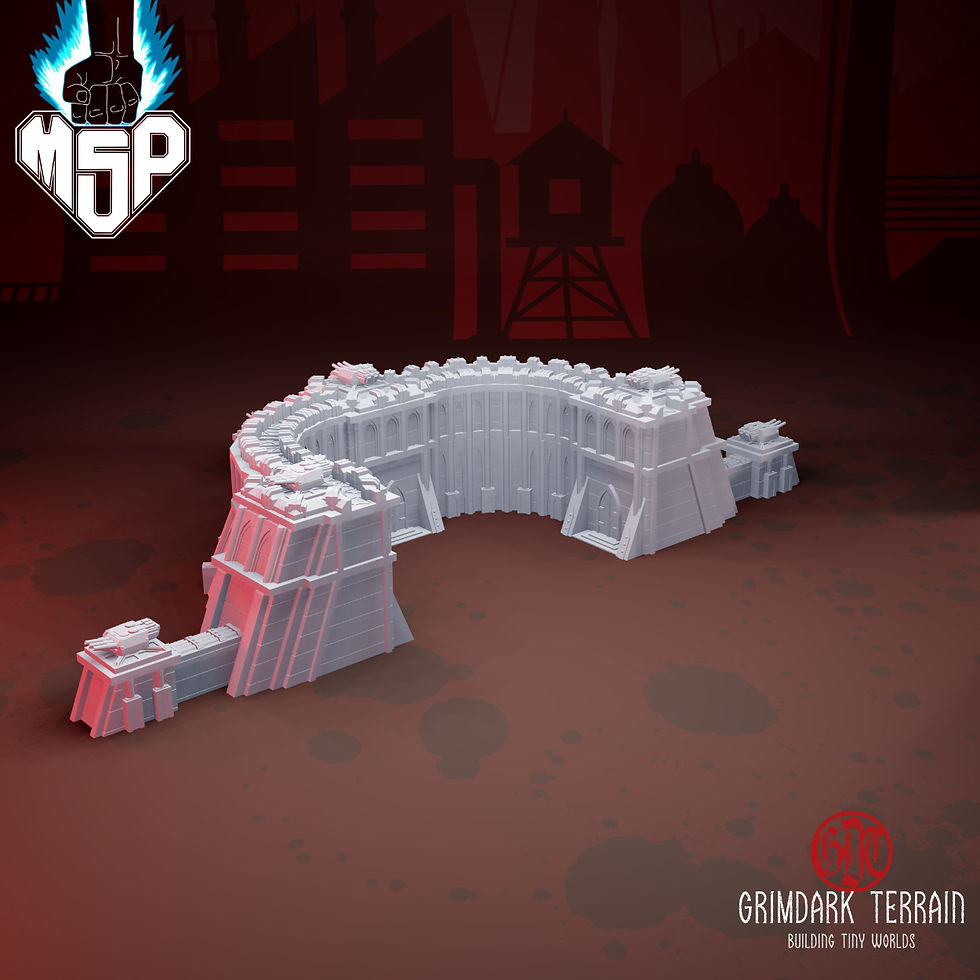 Miniaturbild: Walls Of Mytilene Curved Defense Wall - GrimDark Terrain