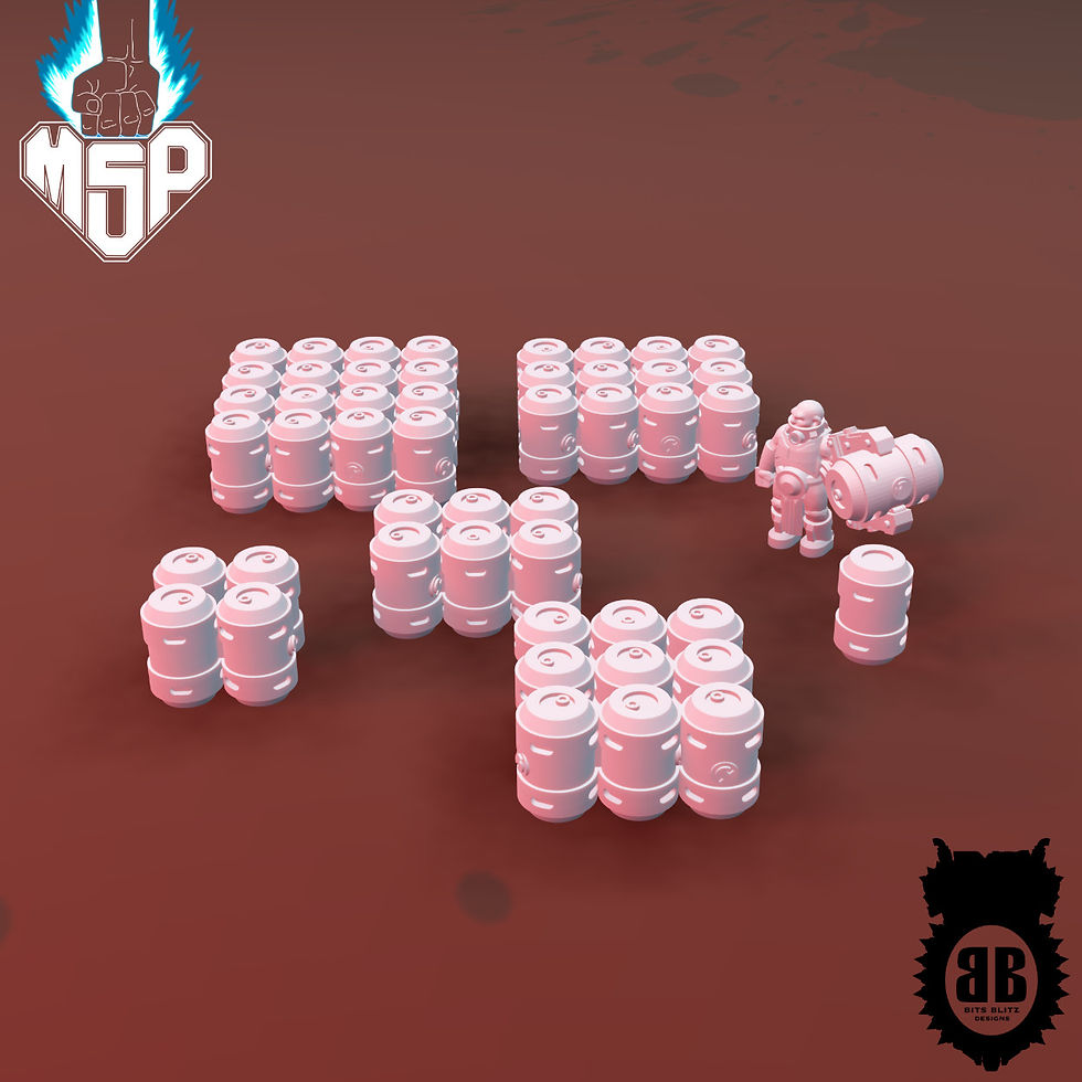 Barrels Alpha (7 Models) - Bits Blitz Designs Industrial Terrain