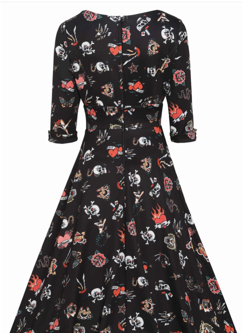 Miniature : Robe évasée tatoo noire Dolly and Dotty