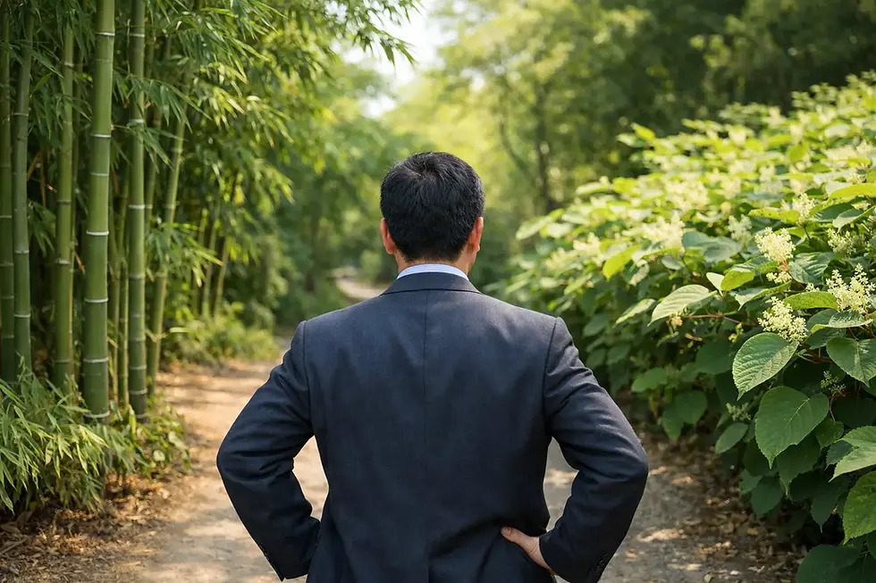 The Bamboo Man or Japanese Knotweed?