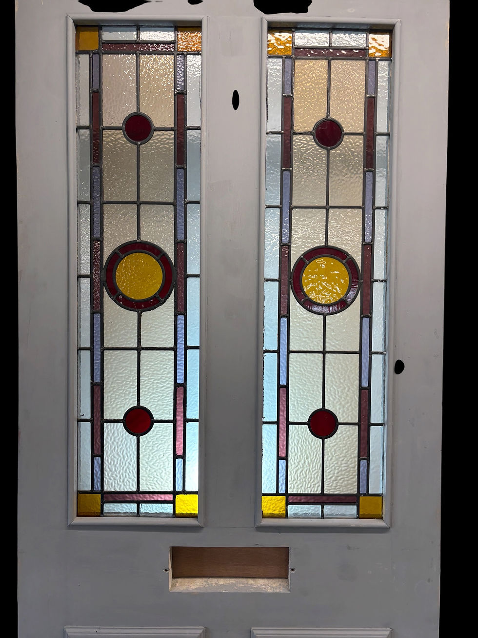 Thumbnail: VICTORIAN STAINED GLASS FRONT DOOR PERIOD OLD RECLAIMED ANTIQUE LEAD WOOD REFURB