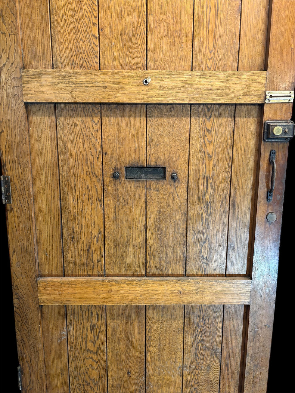 Thumbnail: Large Solid Oak Front Door Old Antique Period Reclaimed Wood Cast iron Refurb