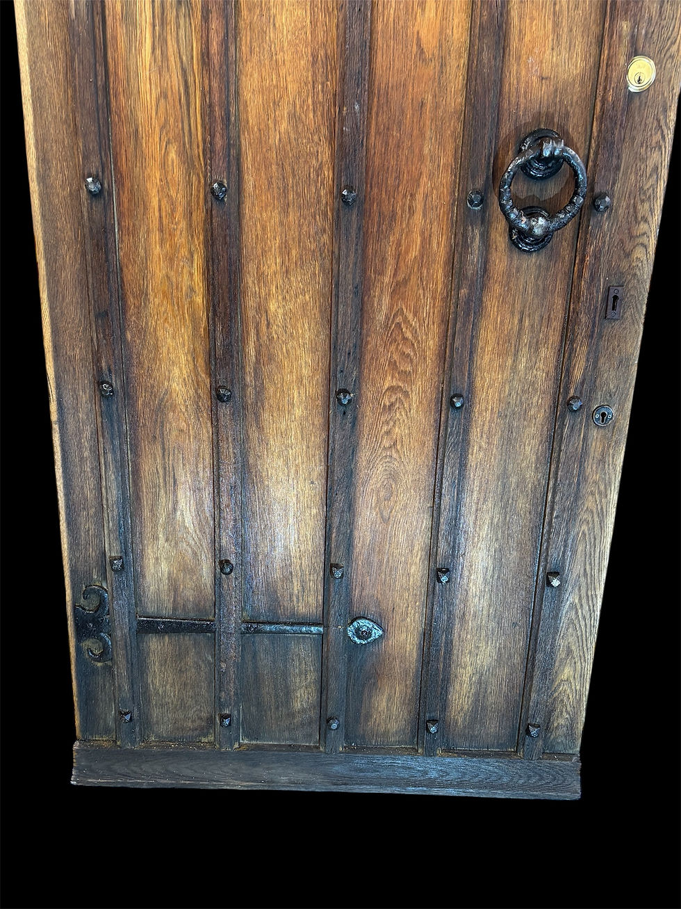 Thumbnail: Large Solid Oak Front Door Old Antique Period Reclaimed Wood Cast iron Refurb