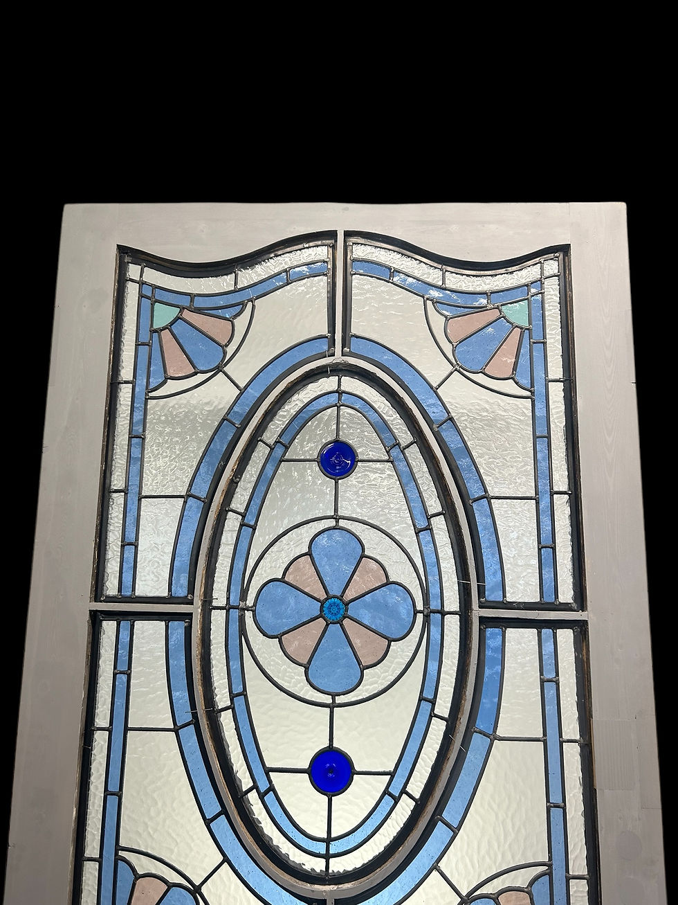 Thumbnail: VICTORIAN STAINED GLASS FRONT DOOR OLD ANTIQUE PERIOD RECLAIMED LEADED WOOD