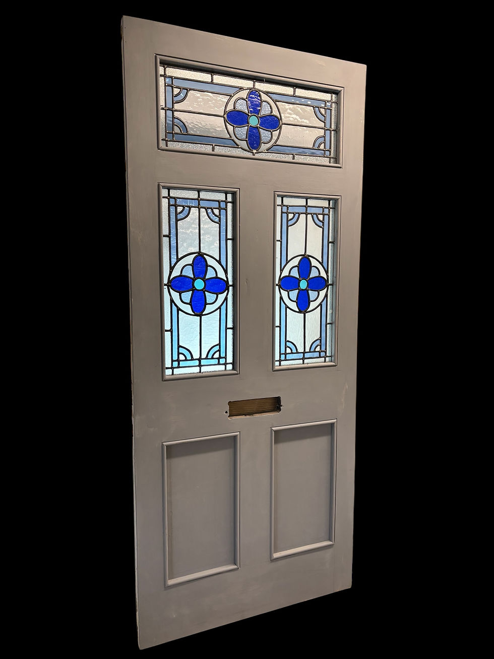 Thumbnail: LARGE VICTORIAN STAINED GLASS FRONT DOOR PERIOD OLD RECLAIMED ANTIQUE LEAD WOOD