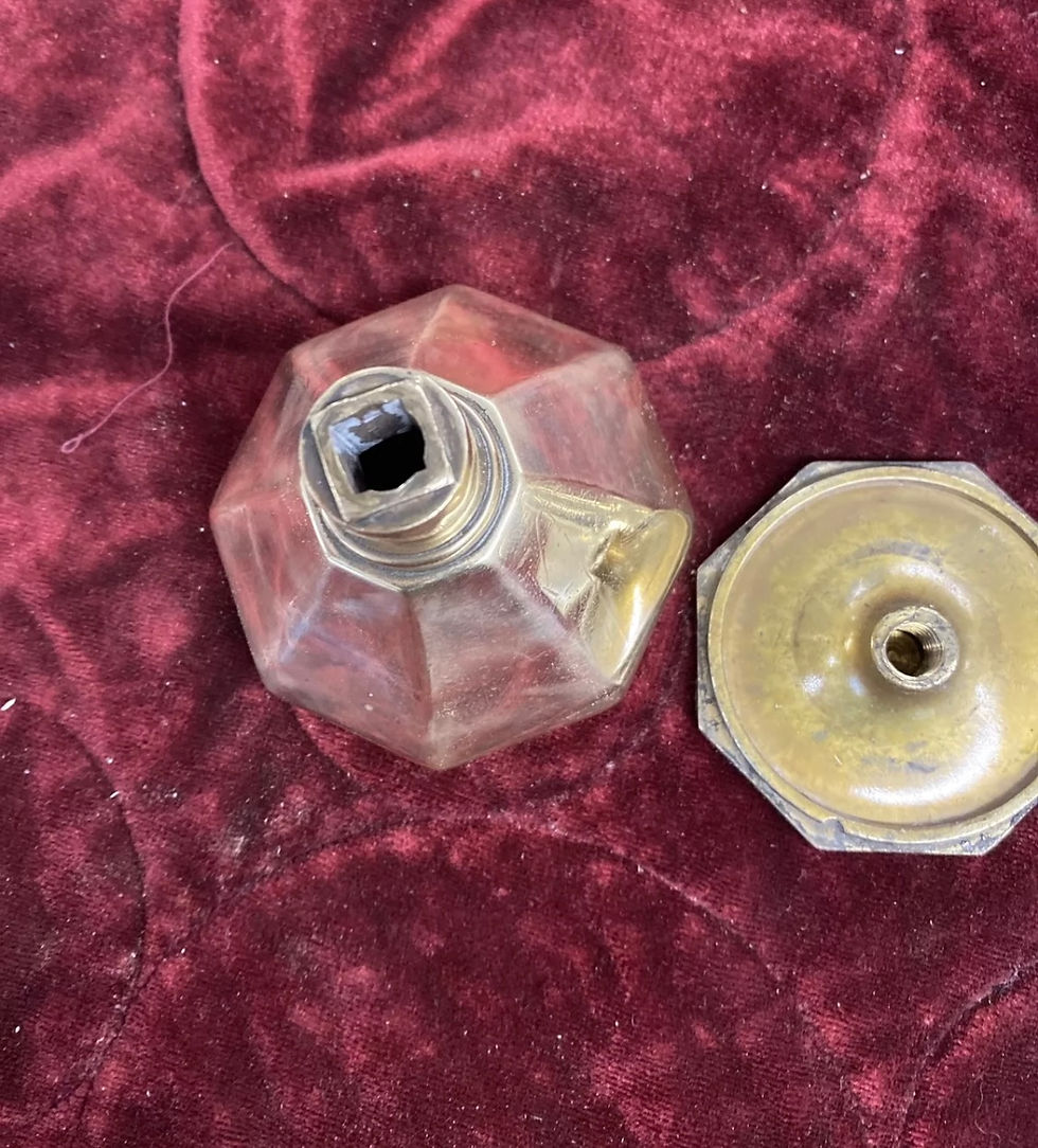 Thumbnail: ANTIQUE ART DECO 20s40s BRASS DOOR KNOB RECLAIM PERIOD METAL OLD CAST METAL