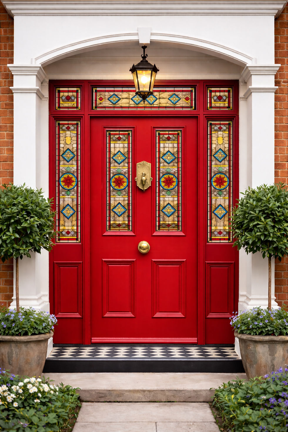 Thumbnail: Bespoke Made To Order Victorian Stained Glass Front Door Frame etc £250 Deposit