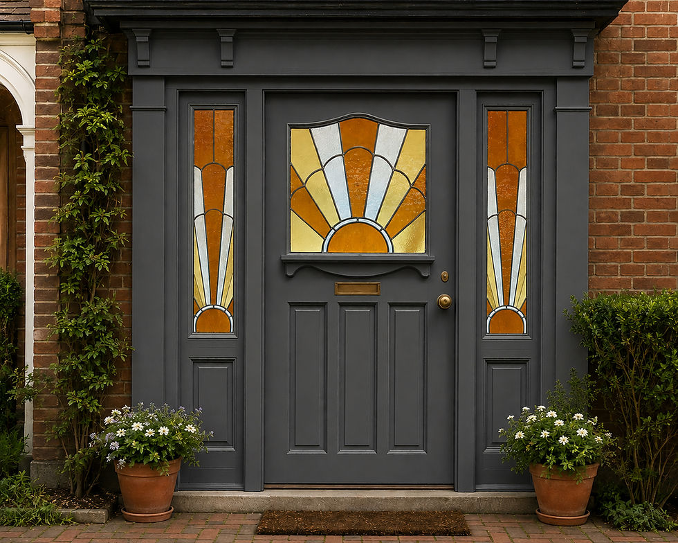 Thumbnail: Bespoke Made To Order Art Deco 20s 30s Stained Glass Front Door £250 Deposit