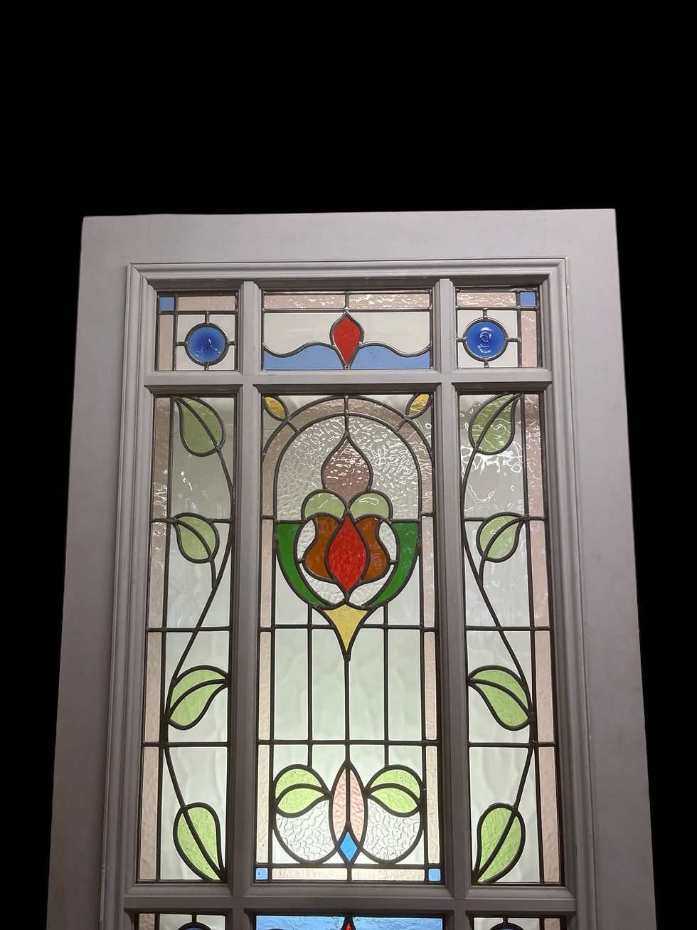 Thumbnail: VICTORIAN STAINED GLASS FRONT DOOR BESPOKE MADE GLASS PERIOD LEADED HARDWOOD