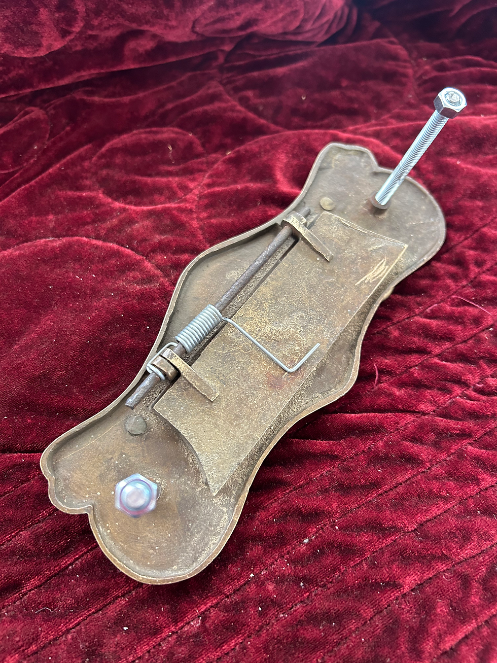 Thumbnail: Antique Solid Bronze Front Door Letterbox Pull Old Reclaimed Period Victorian
