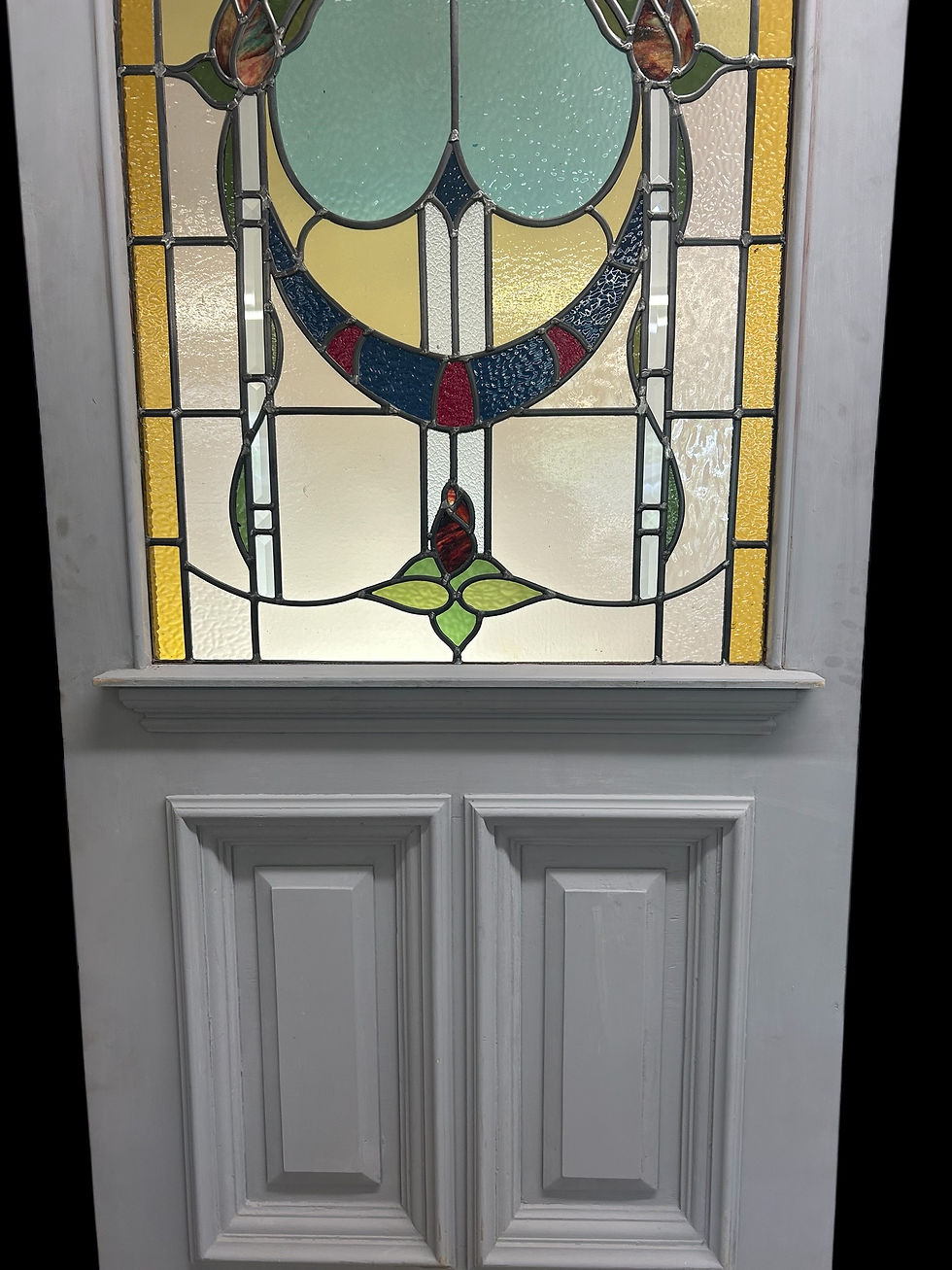 Thumbnail: Victorian Stained Glass Front Door Old Antique Period Reclaimed Refurb Bevelled