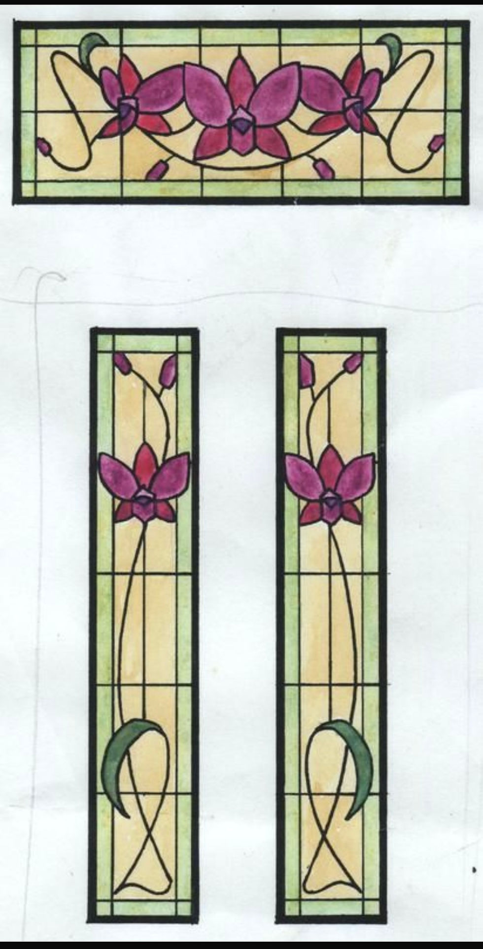 Thumbnail: Bespoke Edwardian Stained Glass Doors Frames Panels Made To Order 250 Deposit