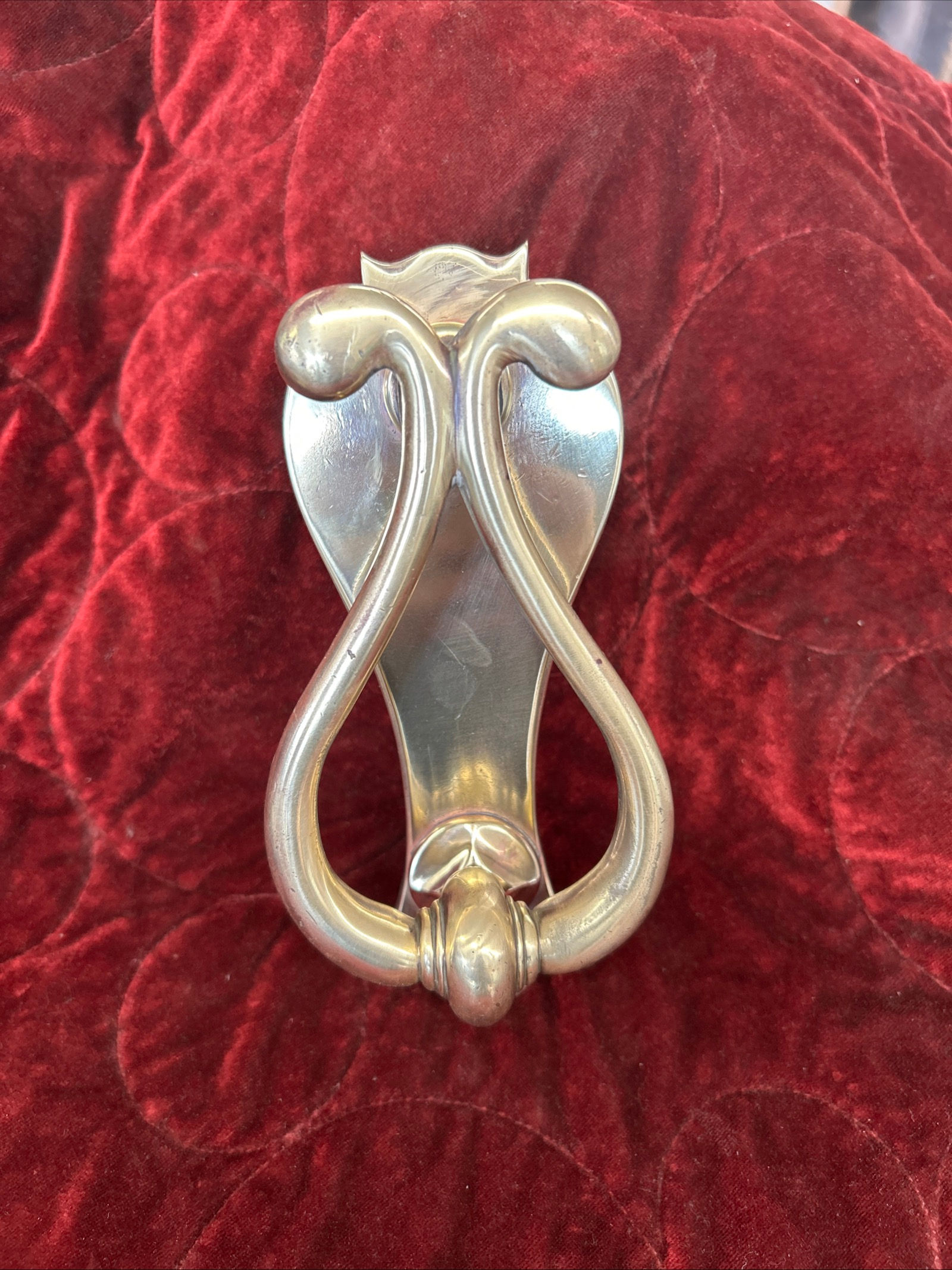 Rare Solid Brass Front Door Knocker Old Reclaimed Period Victorian Antique Metal