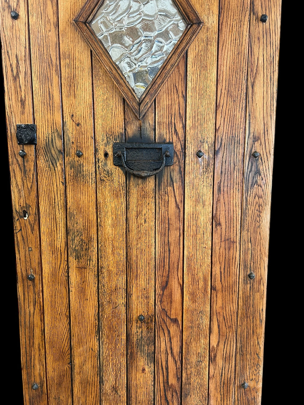 Thumbnail: Solid Oak Front Door Antique Period Reclaimed Cottage Wooden Cast Iron Refurb