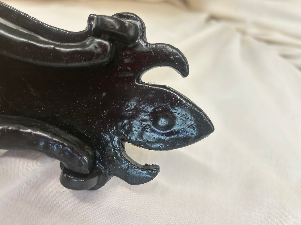 Thumbnail: Old  Antique Front Door knocker Period Cast Iron Gothic Tudor Metal Reclaimed