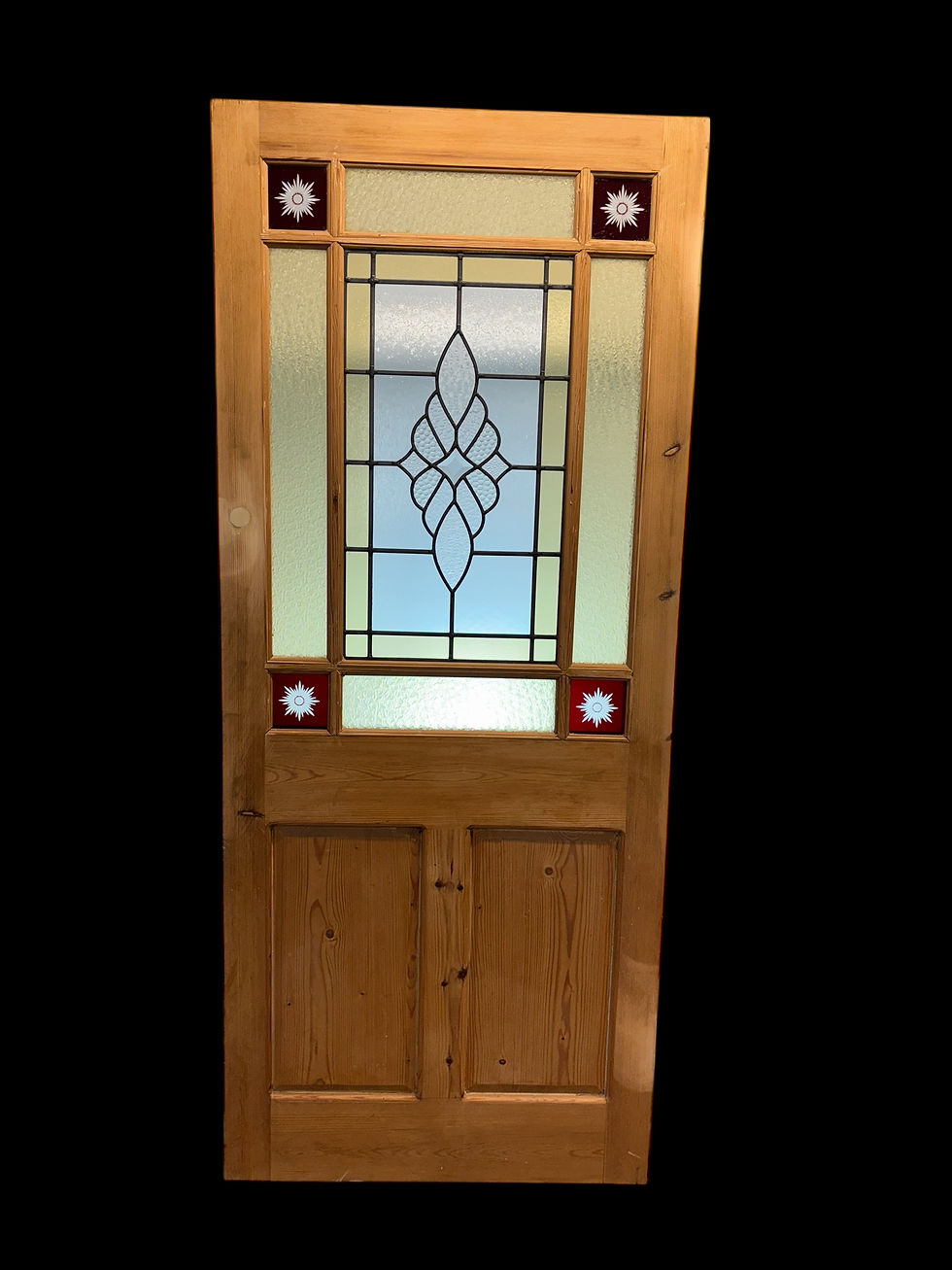 Thumbnail: Victorian Stained Glass Front Door Period Reclaimed Old Antique Wooden Refurb