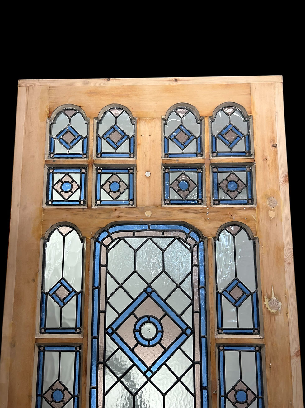 Thumbnail: Large Edwardian Stained Glass Front Door Old Antique Period Reclaimed Refurb