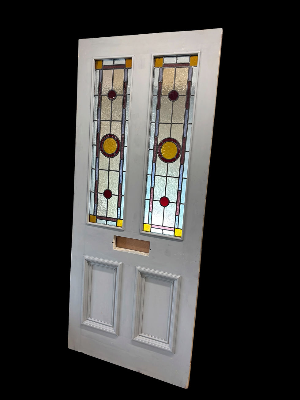 Thumbnail: VICTORIAN STAINED GLASS FRONT DOOR PERIOD OLD RECLAIMED ANTIQUE LEAD WOOD REFURB