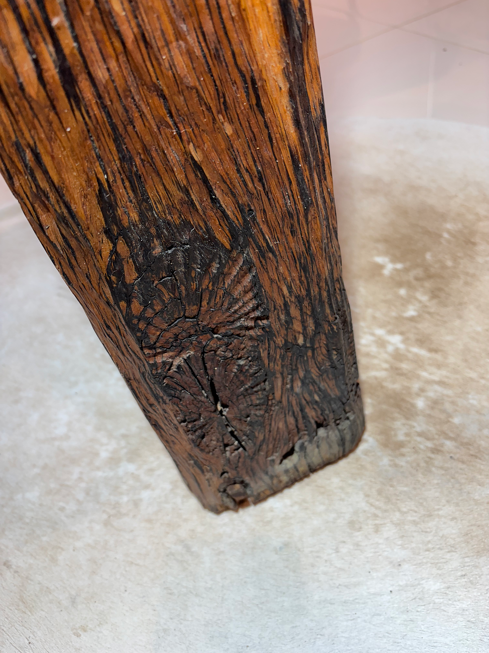 Thumbnail: Stunning Oak Waney Edged 6 Seater Dining Table Unique Carved Inlaid 16th Century