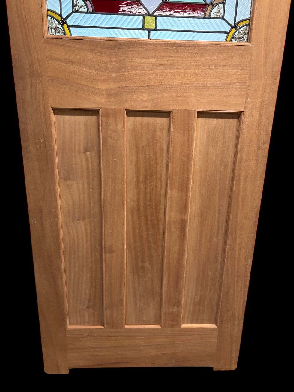 Thumbnail: ART DECO STAINED GLASS FRONT DOOR PERIOD OLD RECLAIMED ANTIQUE WOOD LEAD 20s 30s