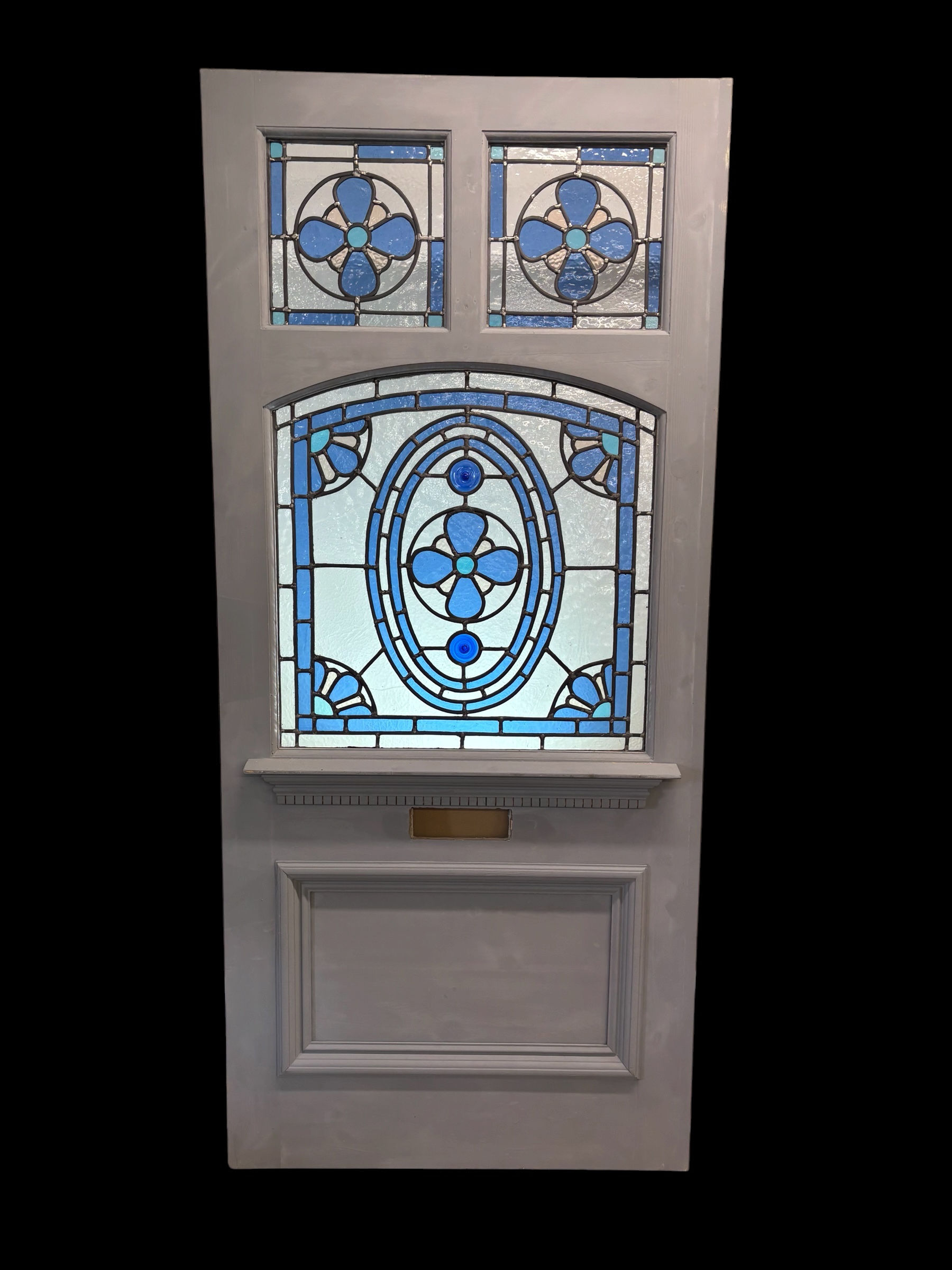 Edwardian Stained Glass Front Door Leaded Glazed Reclaimed Restored Old Wood