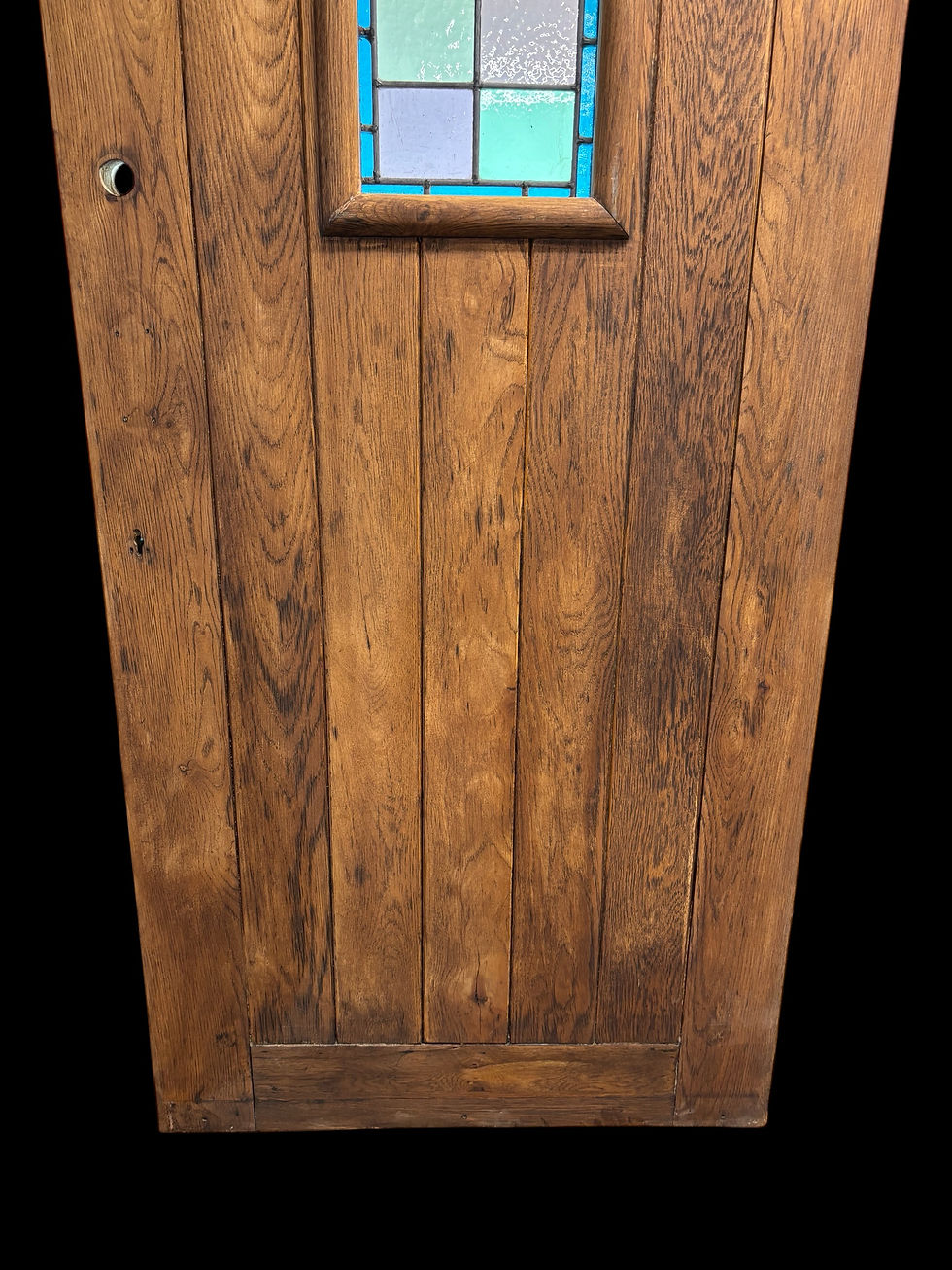 Thumbnail: Solid Oak Front Door Stained Glass Old Reclaimed Period Antique Wood Leaded