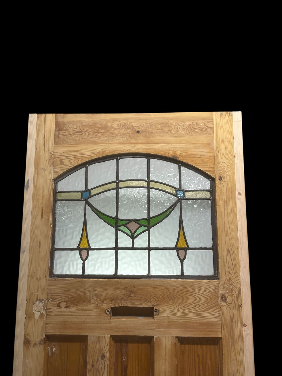 Thumbnail: ART DECO STAINED GLASS FRONT DOOR PERIOD OLD RECLAIMED ANTIQUE 20 30 WOOD LEADED