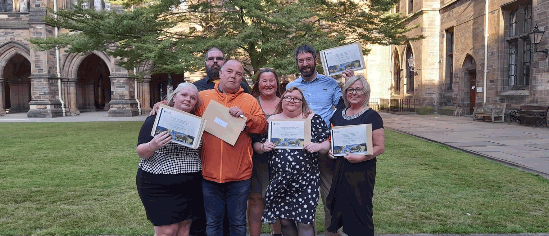 Our volunteers receiving certificates from University of Glasgow