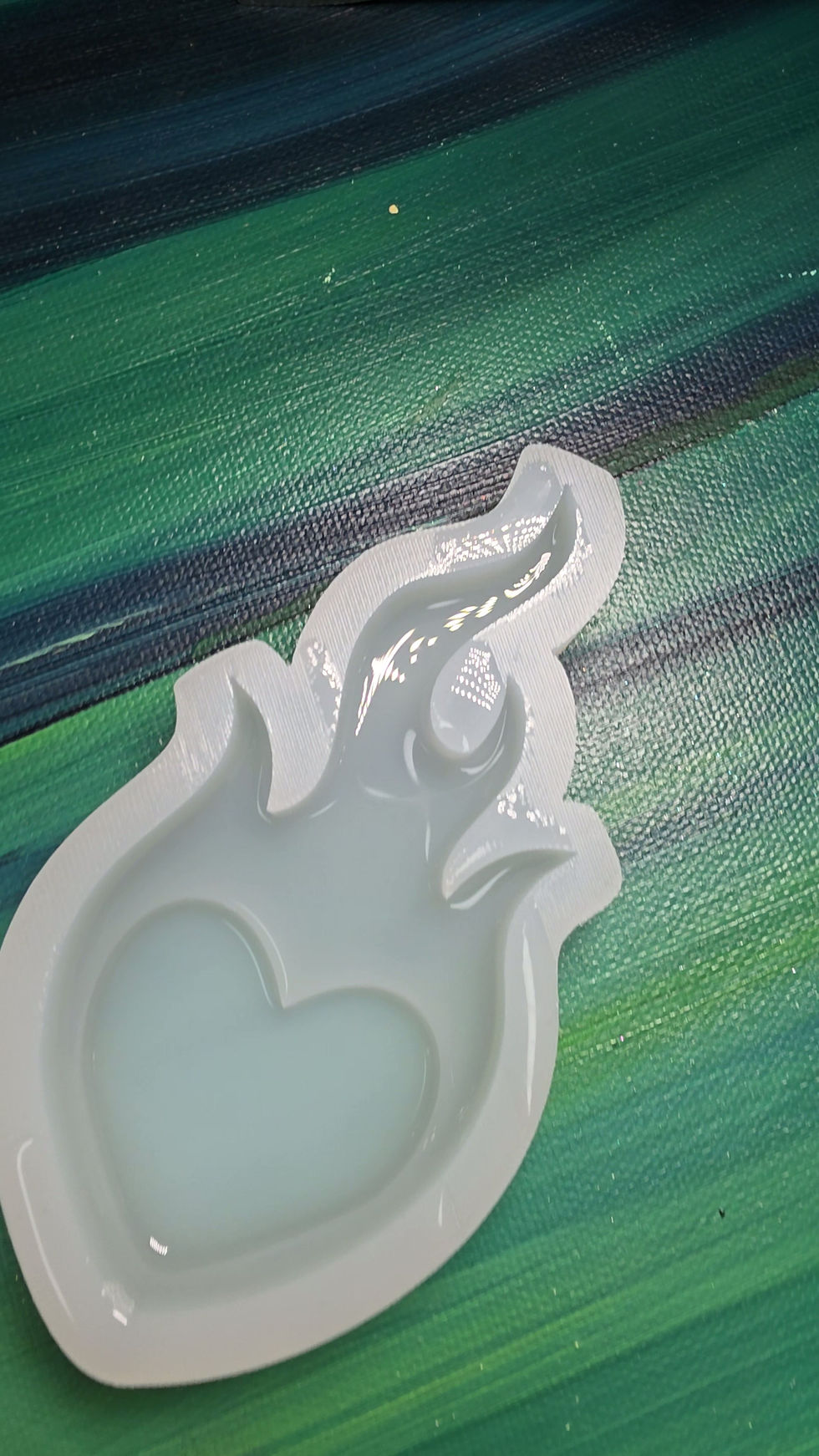 Thumbnail: Flaming Hearts Glossy 3d Handmade Silicone Mold Choose Design