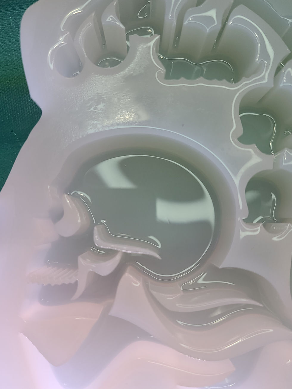 Thumbnail: Lily of Valley Flower Skull Glossy 3d Standing Handmade Silicone Mold