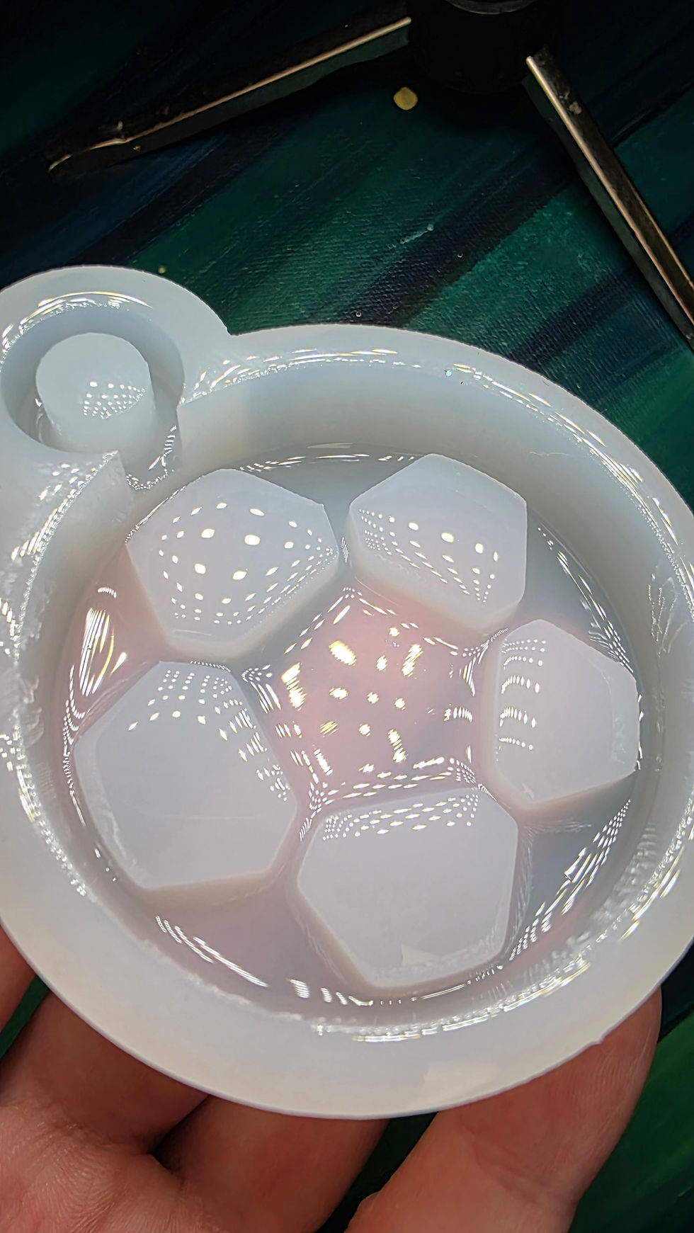 Thumbnail: 2.5" Soccer Ball Mold3D Glossy Handmade Silicone Mold Looped Keychain Mold