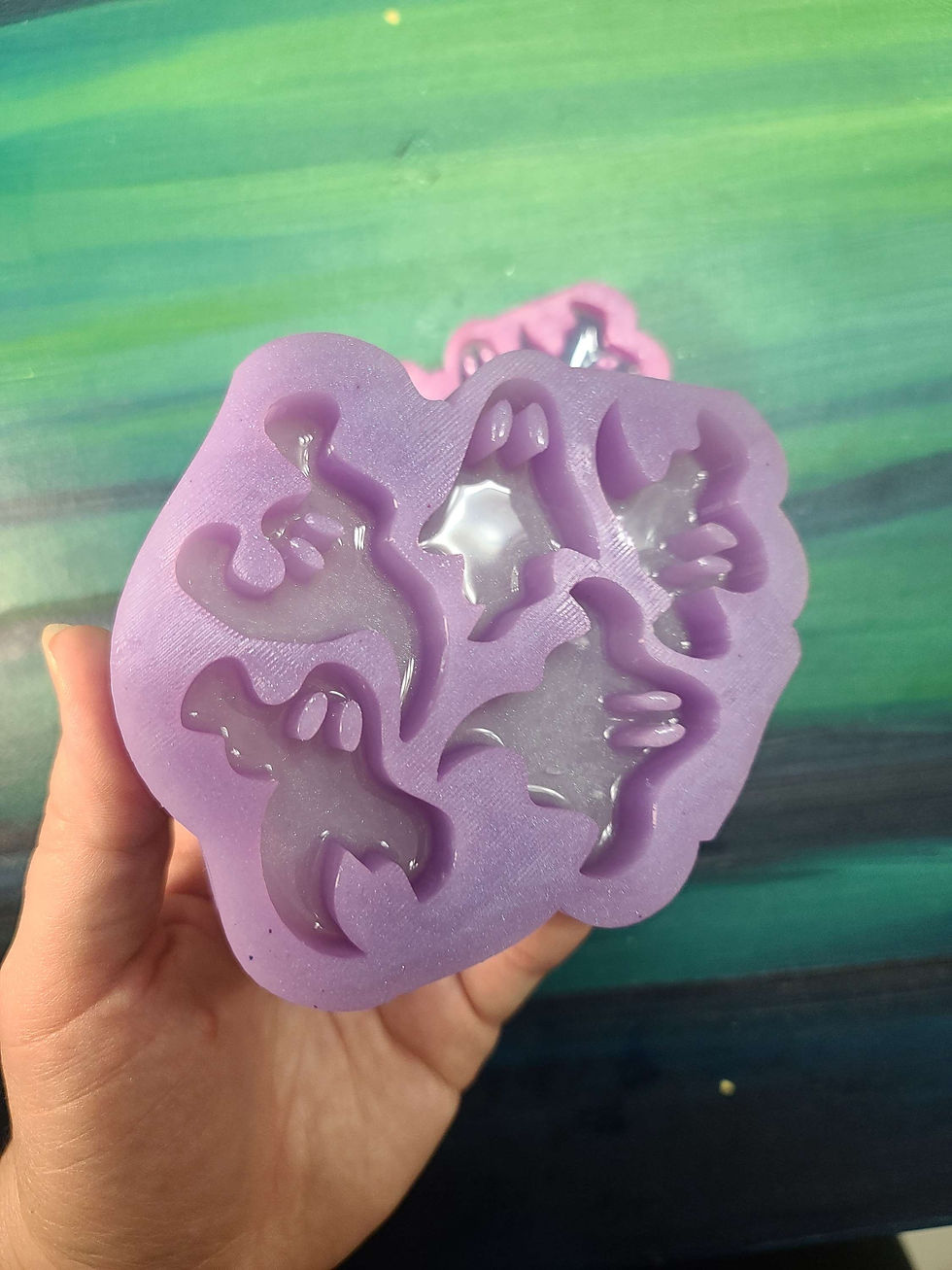 Thumbnail: Ghost Group Mold Choose Size! Handmade Silicone Mold Palette Spooky Magnets