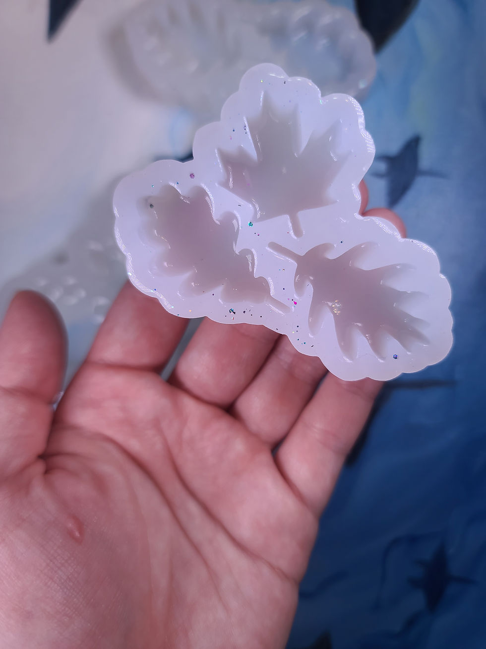 Thumbnail: Leaf Set Glossy Domed Set of 3 Leaves Choose Size Handmade Silicone Mold