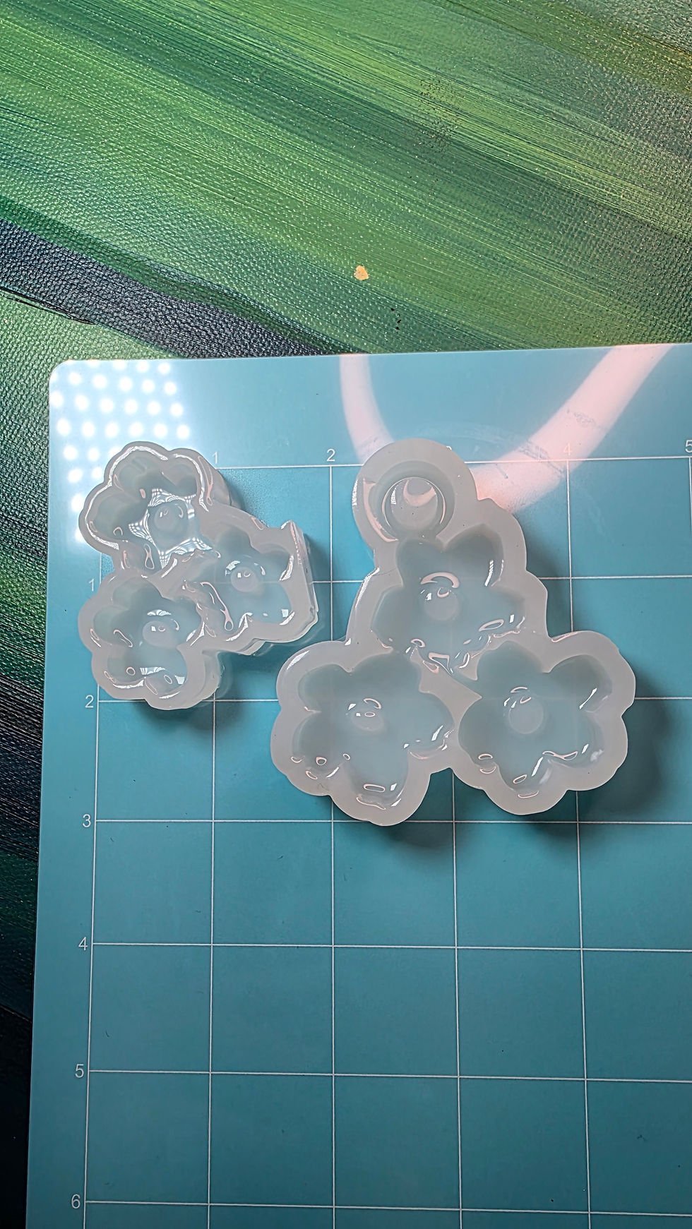 Thumbnail: Flower  Blossom Trio Looped Glossy Mold Handmade Silicone Mold Choose Design