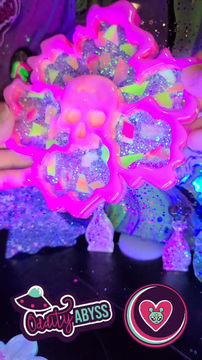 Thumbnail: XL Skullflower Tray Domed Shiny Deep Irregular Tray Handmade Silicone Mold