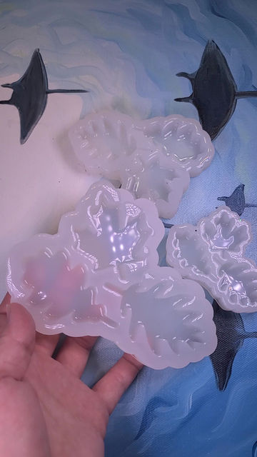 Thumbnail: Leaf Set Glossy Domed Set of 3 Leaves Choose Size Handmade Silicone Mold