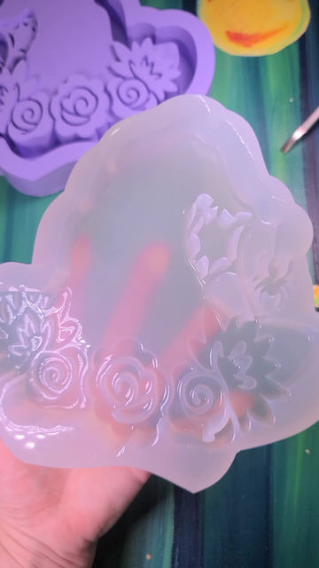 Thumbnail: XL Floral Witch Hat Handmade Silicone Mold 3d Glossy Standing Thick Mold