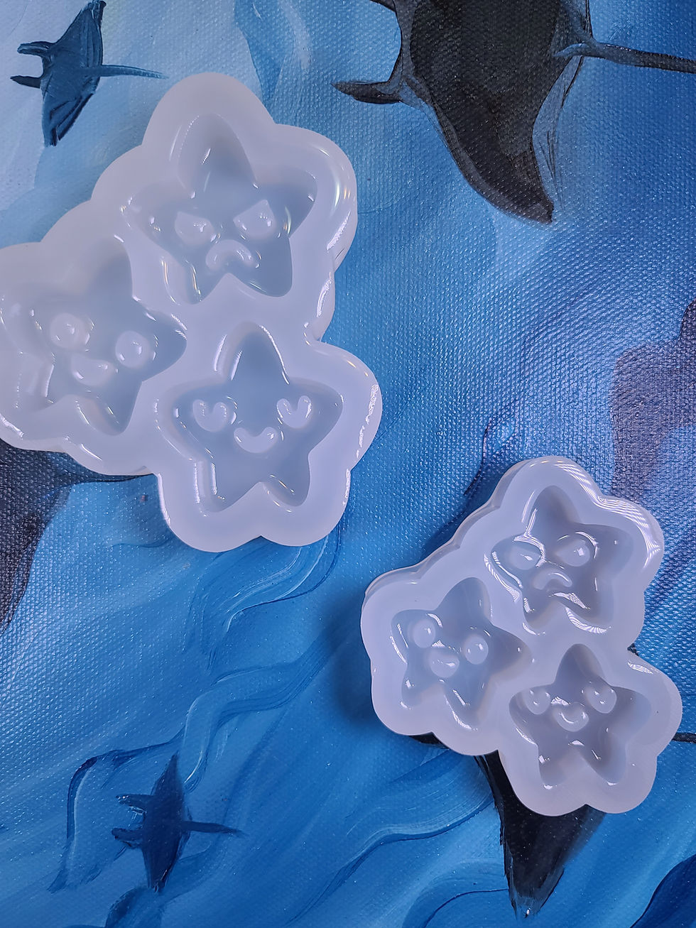 Thumbnail: Moody Stars Set of 3 Glossy Handmade Silicone Mold Earring Magnet Mold