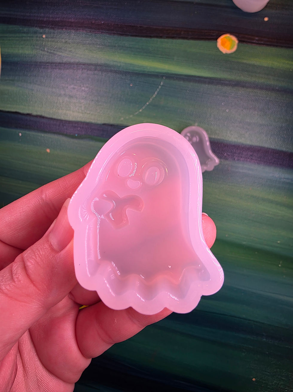 Thumbnail: 3d Heart Ghost Glossy Handmade Silicone Mold Choose Design