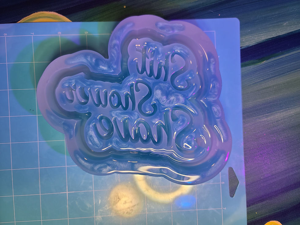 Thumbnail: Bathroom Sign Three S's Shit Shower Shave Standing Glossy Handmade Silicone Mold