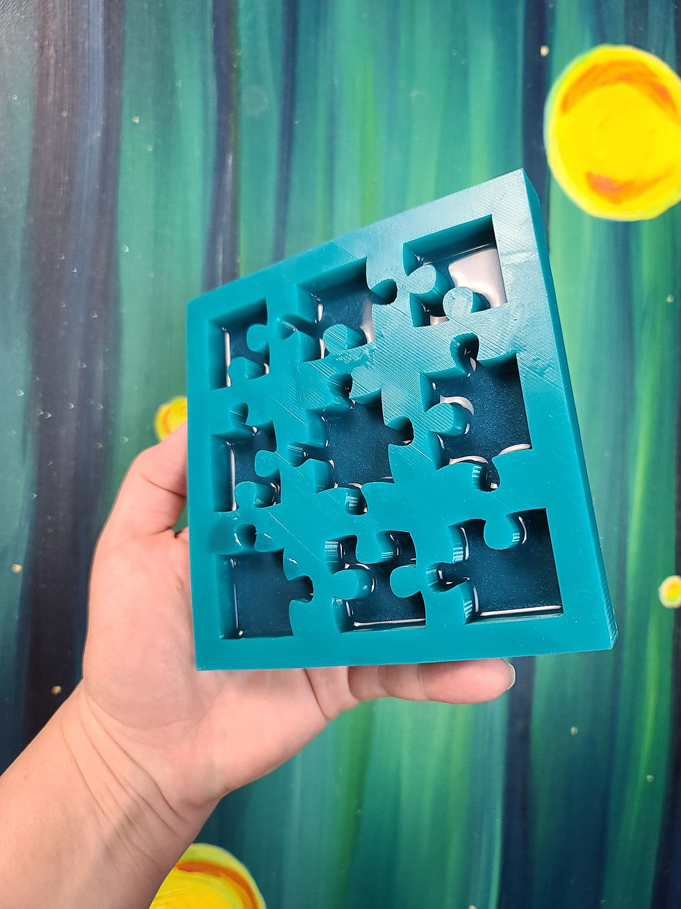 Thumbnail: Medium Square Puzzle Mold 9 piece set