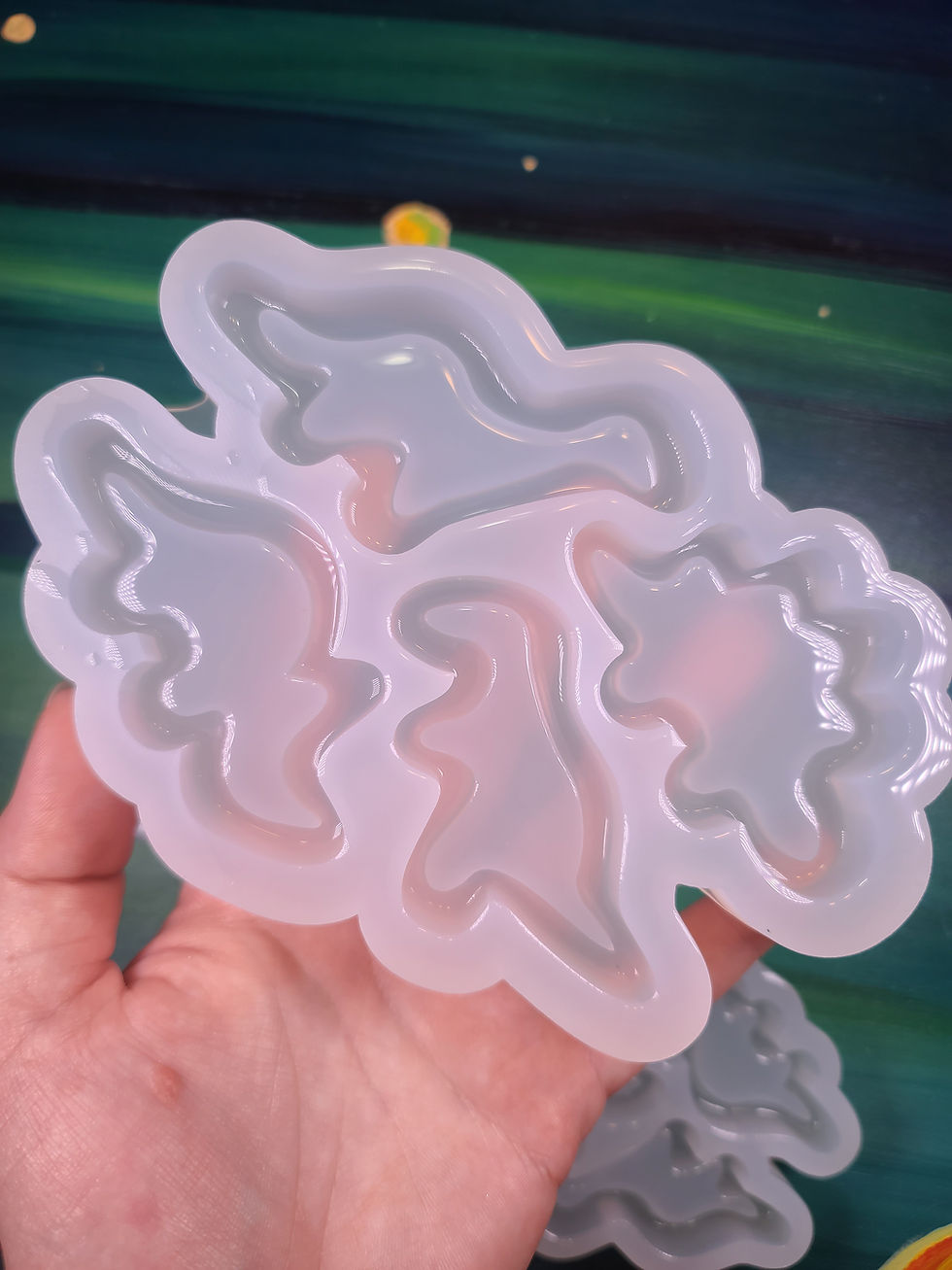 Thumbnail: Shaker Dino Nugget Palette Glossy Handmade Silicone Mold Choose Size