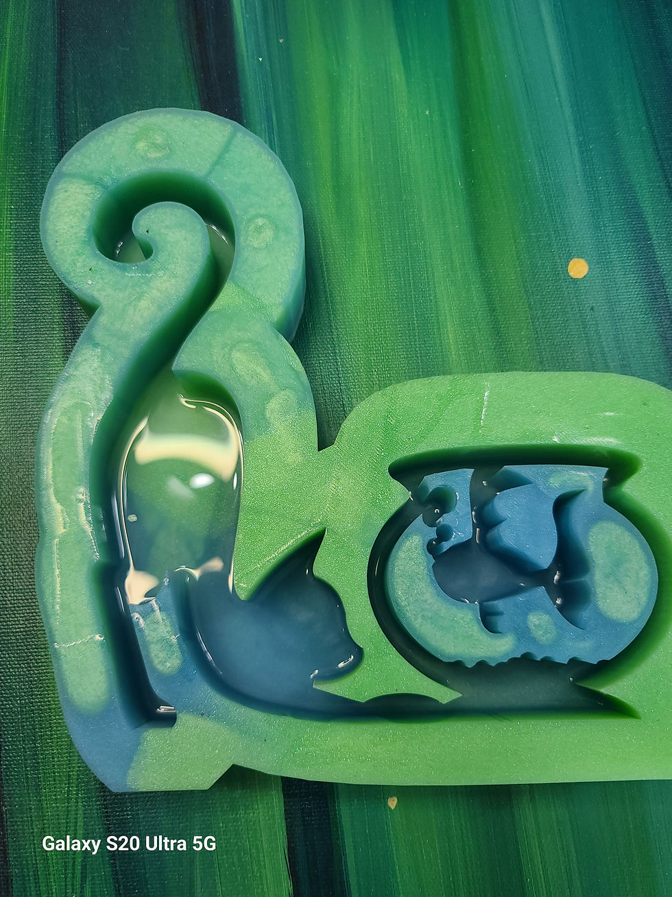 Thumbnail: XL Cat and Fish Bowl Silicone Mold Standing Design!