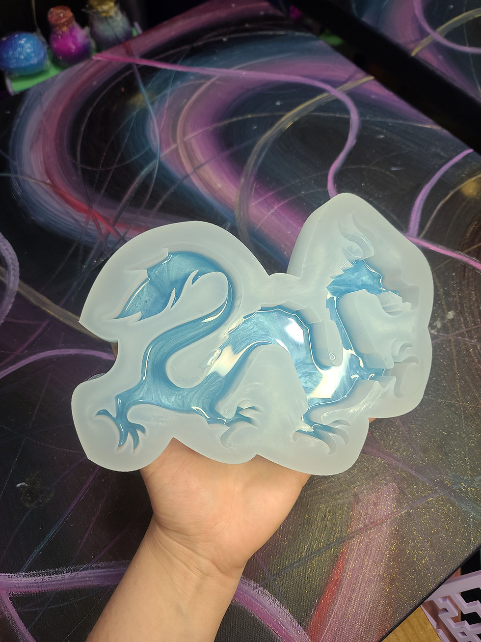 Thumbnail: XL Dragon Standing Deep Silicone Mold Handmade