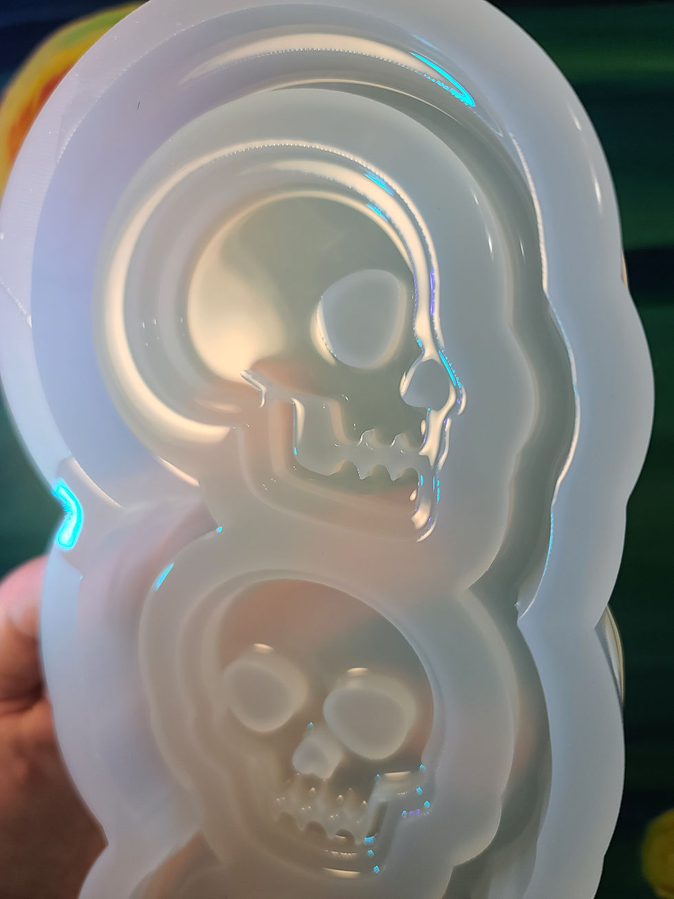 Thumbnail: Triple Skulls Glossy Handmade Silicone Mold