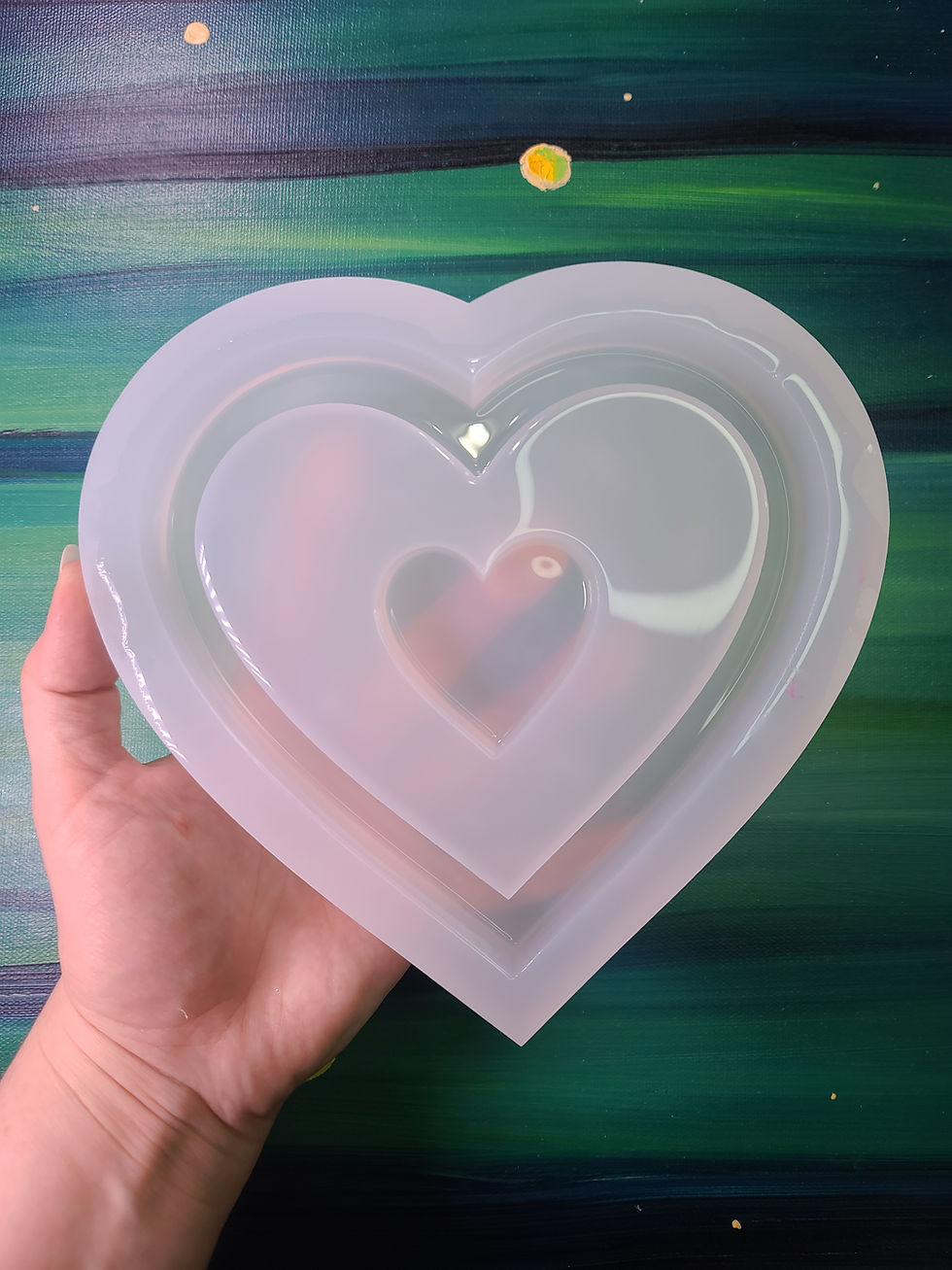 Thumbnail: XL Heart Tray Glossy Deep Handmade Silicone Mold