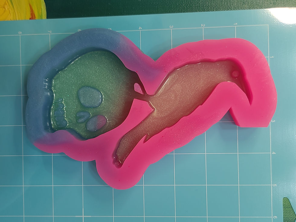Thumbnail: XL Raven Skull Standing Silicone Mold Handmade