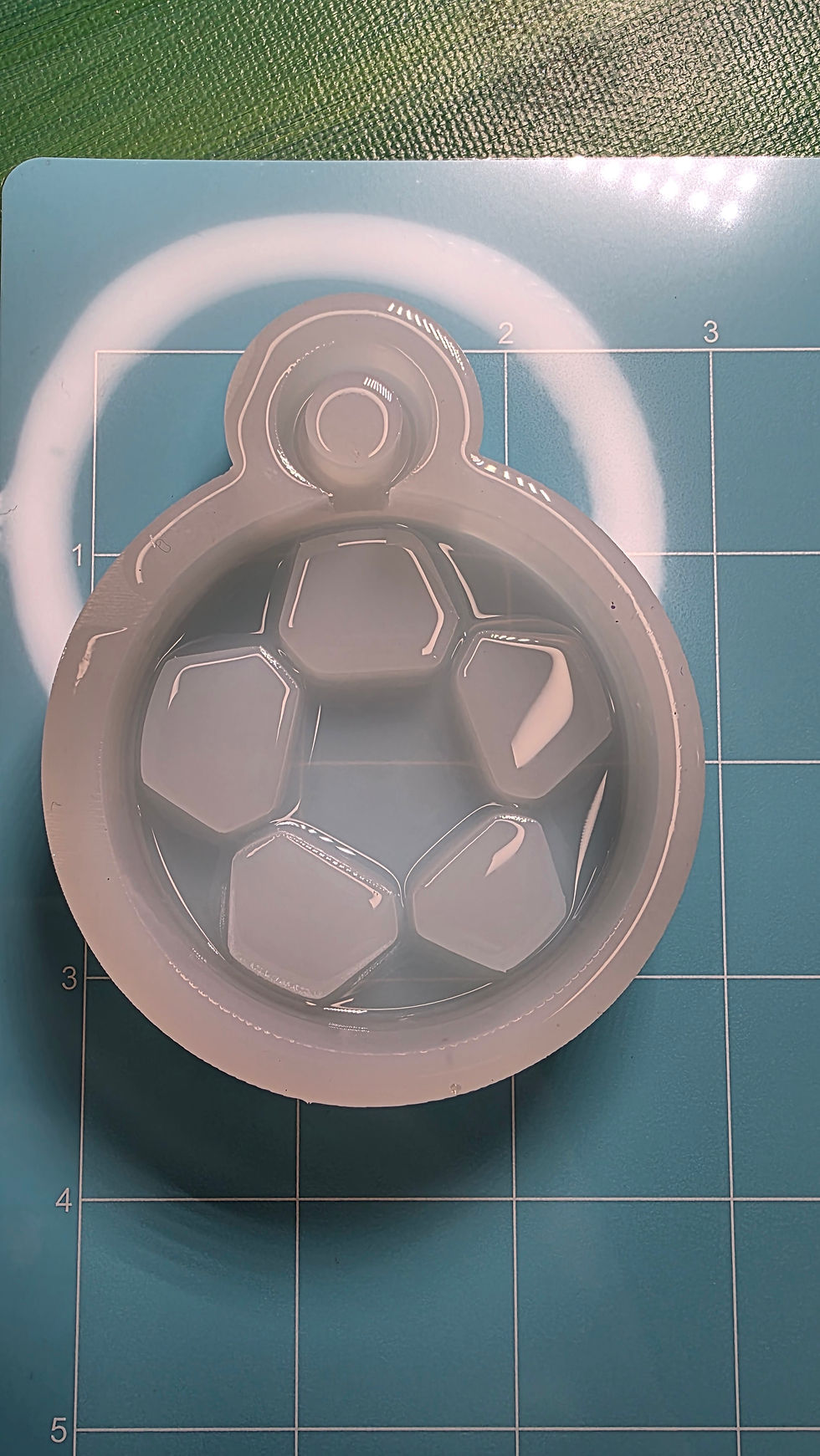 Thumbnail: 2.5" Soccer Ball Mold3D Glossy Handmade Silicone Mold Looped Keychain Mold