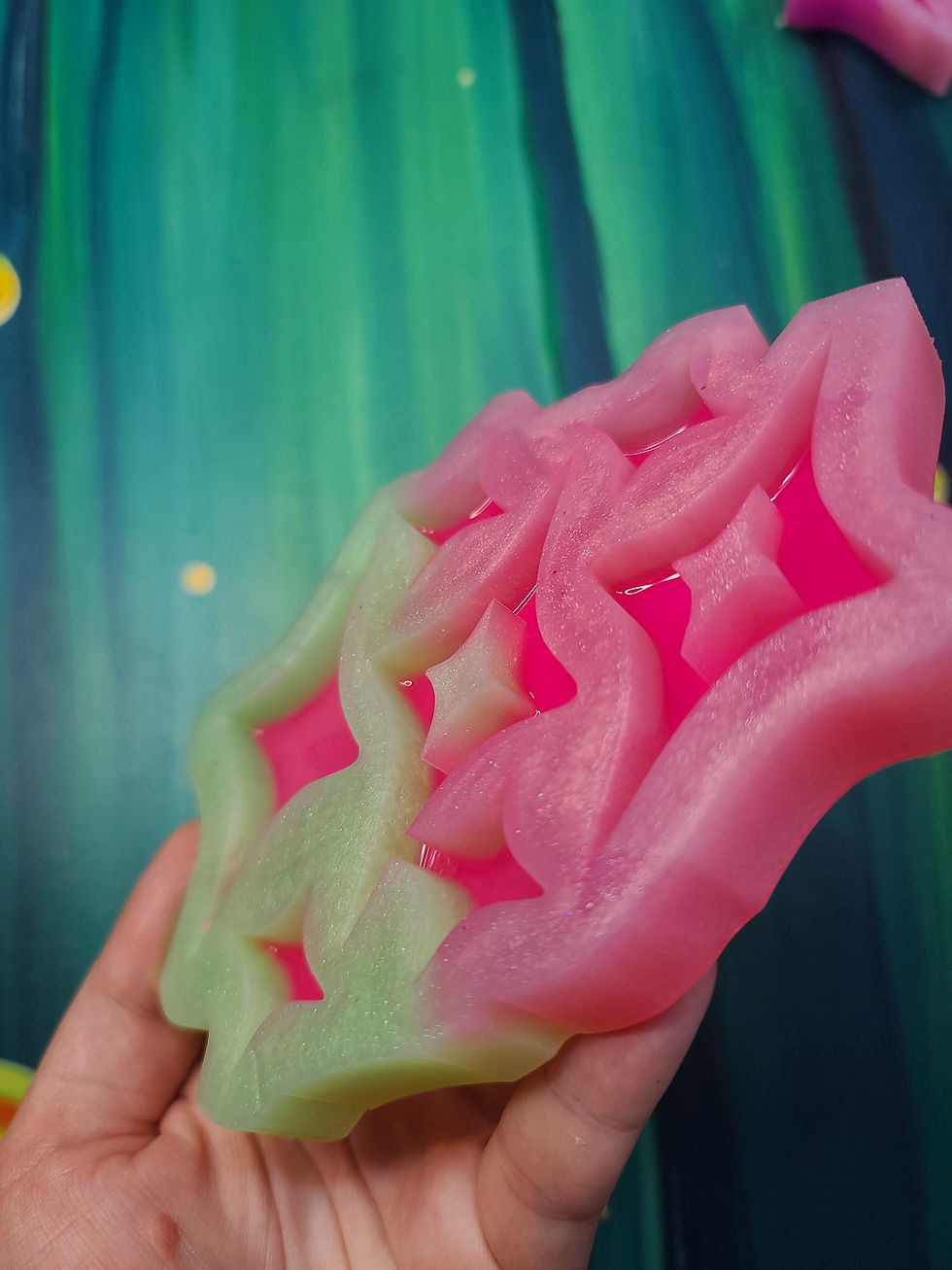 Thumbnail: Large Four Point Star Palette Magnet Glossy Handmade Silicone Mold